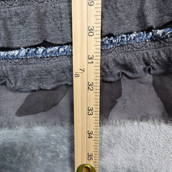 Coco Mezon Top Womens Medium Gray Tiered Ruffle Tunic Fairy Grunge Whimsigoth - Picture 10 of 10